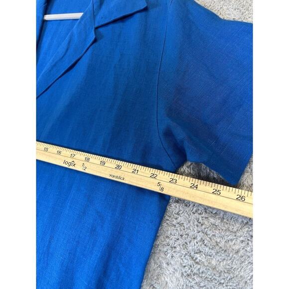 Courtney Washington Women Blue Long 100% Silk Jacket Lagenlook Boho Coastal Med‎ - Picture 8 of 11